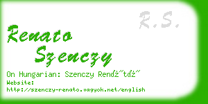 renato szenczy business card